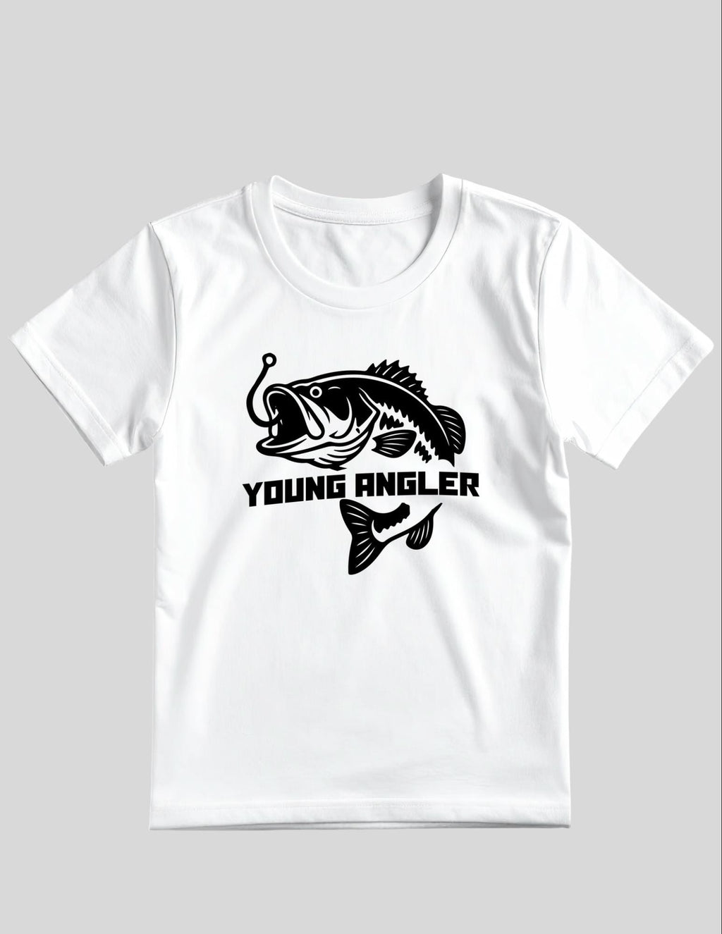Young Angler Bass Fishing T-Shirt: 100% Cotton, Unisex Fit, Everyday Wear