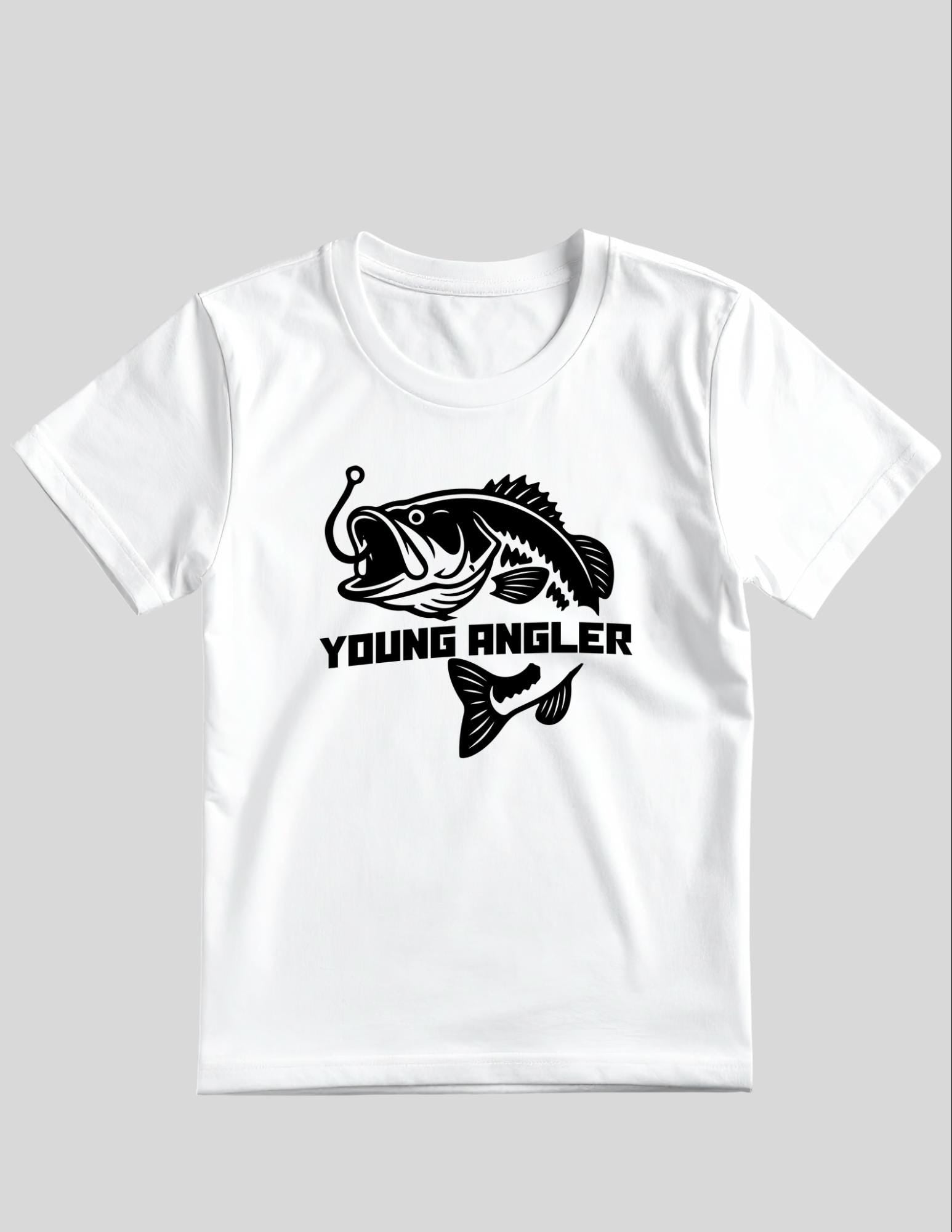 Young Angler Bass Fishing T-Shirt: 100% Cotton, Unisex Fit, Everyday Wear